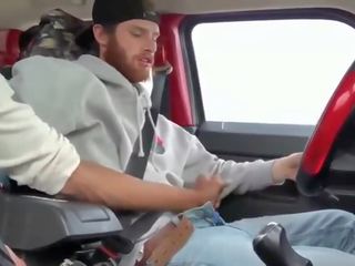 Two super Men Masturbating In The Car