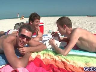 Charming Homosexual Threesome Outdoor